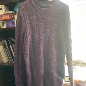 Nautica Purple Crew Neck Sweater Textured Knit